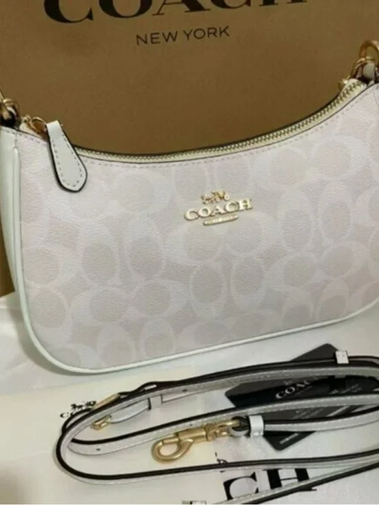 NEW Coach Signature Teri Bag - White/Chalk Multi - Picture 2 of 8